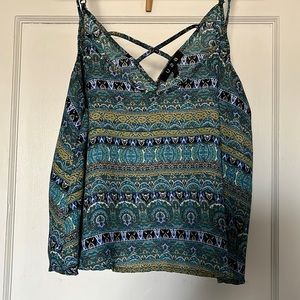 U2B tank top blouse with cross back